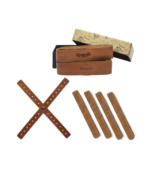 Kit Croce Faro, Fascette Fermacavi e Manopole in Pelle Vintage Tan trip Machine - cafetwin