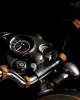 Headlight Cross Kit, Cable Ties and Vintage Tan Leather Grips trip Machine - cafetwin