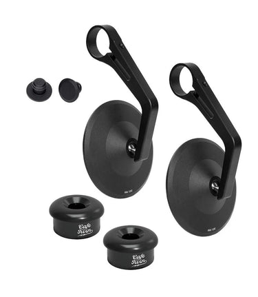 Kit Specchietti Bar End "Rocker" con Adattatori per Interceptor 650 dal 2018 al 2022 - cafetwin