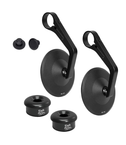 Kit Mirrors  Bar End "Rocker" with Adapters for Interceptor 650 from 2018 to 2022 - cafetwin