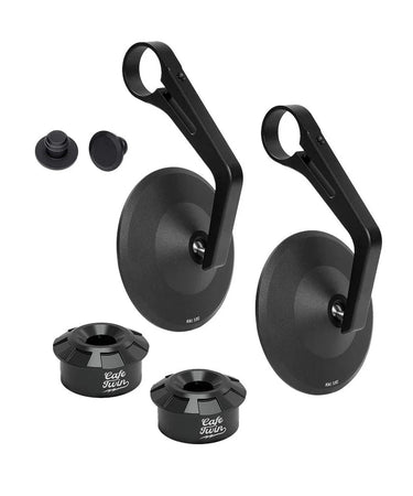 Kit Specchietti Bar End "Rocker" con Adattatori Scraper per Interceptor 650 dal 2018 al 2022 - cafetwin