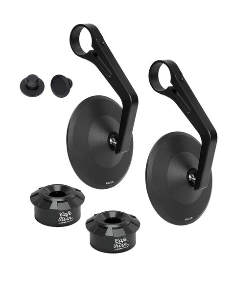 Kit Mirrors  Bar End "Rocker" with Scraper Adapters for Interceptor 650 from 2018 to 2022 - cafetwin