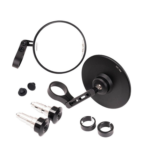 Bar End Adapter Kit and Homologated 'Slim' Bar End Mirrors - Cafe Twin 