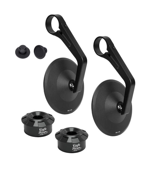 Kit Specchietti Moto Bar End Rocker con Adattatori per Royal Enfield