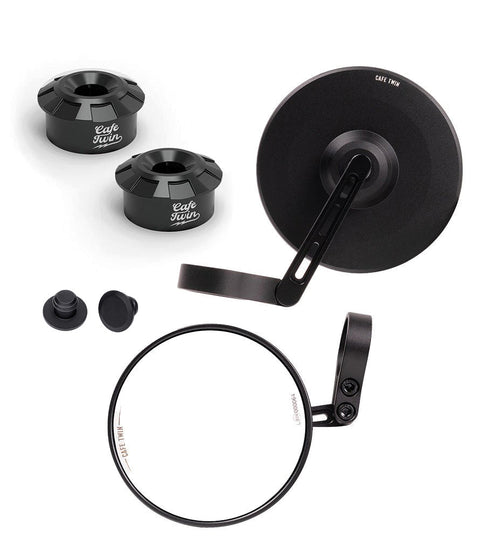 Kit Specchietti Moto Bar End Slim con Adattatori per Royal Enfield - cafetwin