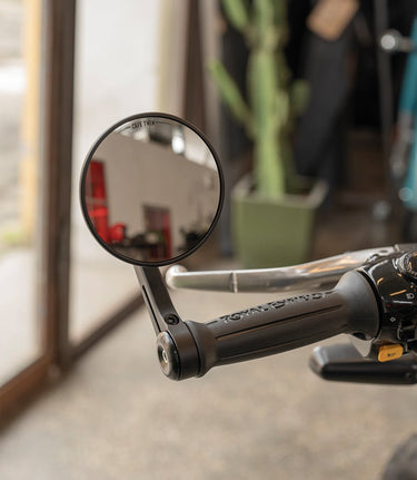 Motorcycle Mirror Kit Rocker with Bar End Adapters for Royal Enfield - cafetwin
