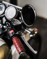 Poignées Moto Cherry Red Perforées Trip Machine - cafetwin