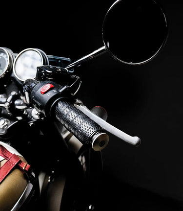 Grips Perforated Black Motorcycles Trip Machine - cafetwin