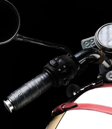 Grips Perforated Black Motorcycles Trip Machine - cafetwin