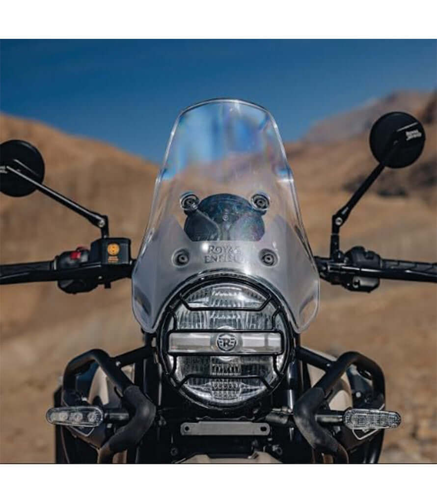 WRS Pare-brise Touring Haut Transparent Himalayan 450 2024 – +11,5 Cm Hauteur, Protection Vent Optimisée