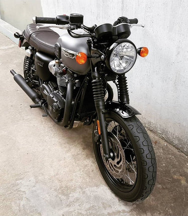 Front Fender for Triumph from 2016 Duckbill with Gloss Black Finish - cafetwin