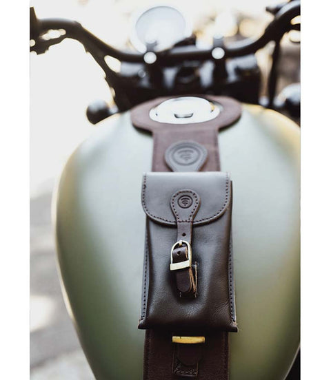 Paraserbatoio con Borsa per Meteor 350 - Cafe Twin x Trip Machine Marrone - cafetwin