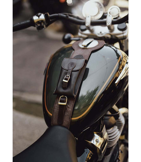 Paraserbatoio con Borsa per Super Meteor 650 - Cafe Twin x Trip Machine Marrone - cafetwin