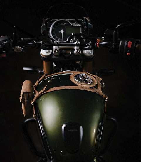 Paraserbatoio Marrone per Triumph 400 cc - cafetwin