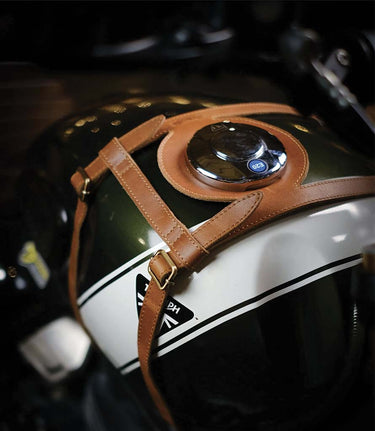 Tank Cover Vintage Tan for Triumph 400 cc - cafetwin