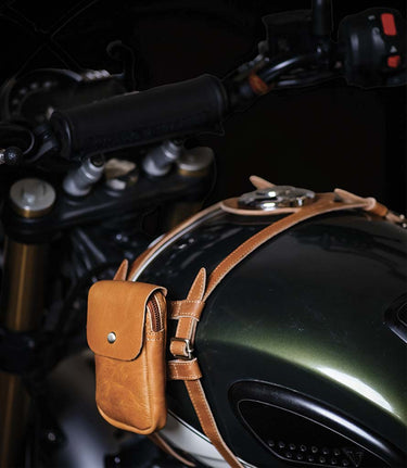 Vintage Tan Tank Pad for Triumph 400 cc - cafetwin