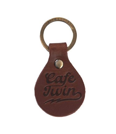Leather Motorcycle Keyring Cafe Twin - cafetwin