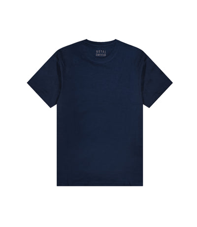 T-Shirt Royal Enfield Classic Tampon de lin bleu