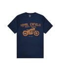 T-Shirt Royal Enfield Classic Lino Stamp Blue