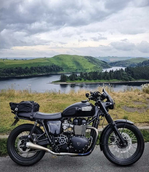 Scarico per Bonneville T100 Air Cooled - Saturn V Brushed - cafetwin