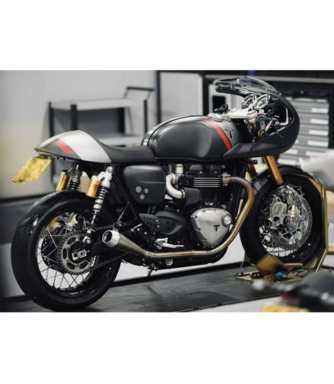 Scarico per Speed Twin 1200 - Thruxton 1200 - Saturn V Brushed - cafetwin