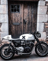 Exhaust for Speed Twin 1200 - Thruxton 1200 - Saturn V Black - cafetwin