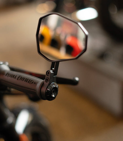 Specchietto Bar End "SHIELD" Omologato ECE - 100mm - Cafe Twin - cafetwin