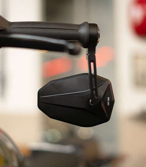 Specchietto Bar End "SHIELD" Omologato ECE - 100mm - Cafe Twin - cafetwin