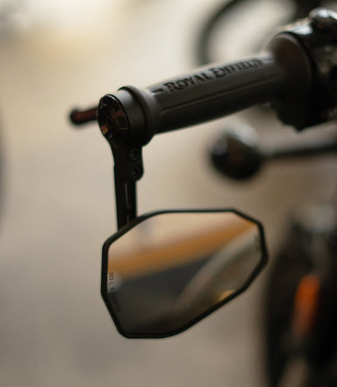 Specchietto Bar End "SHIELD" Omologato ECE - 100mm - Cafe Twin - cafetwin