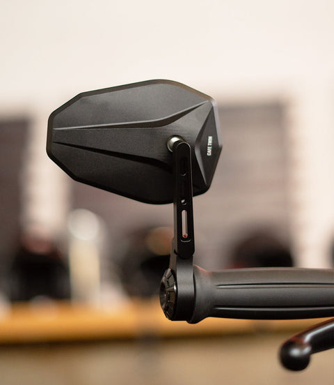 Specchietto Bar End "SHIELD" Omologato ECE - 100mm - Cafe Twin - cafetwin