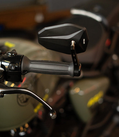 Specchietto Bar End "SHIELD" Omologato ECE - 100mm - Cafe Twin - cafetwin