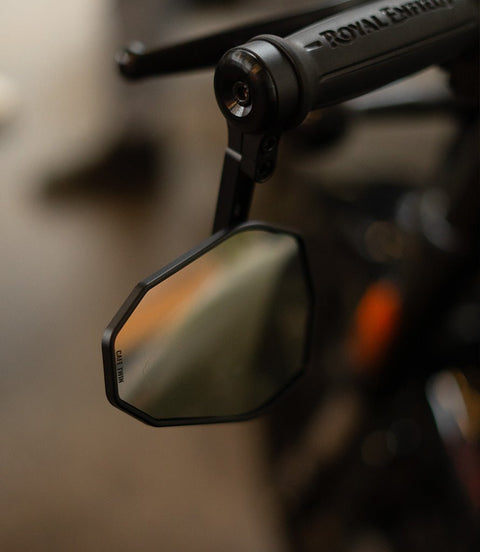 Specchietto Bar End "SHIELD" Omologato ECE - 100mm - Cafe Twin - cafetwin