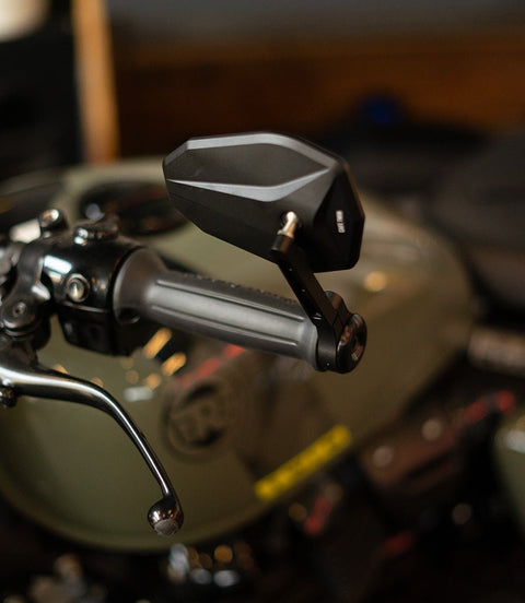 Specchietto Bar End "SHIELD" Omologato ECE - 100mm - Cafe Twin - cafetwin