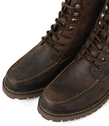 Vintage Mocha Moc Motorcycle Boots - Toe Trip Machine - cafetwin