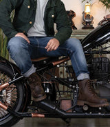 Vintage Mocha Moc Motorcycle Boots - Toe Trip Machine - cafetwin