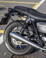 Black Motorcycle Pannier Supports for Triumph from 2016 - cafetwin