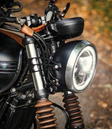 Black Headlight Bracket for 41 mm Forks - cafetwin