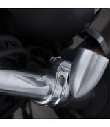 Support Clignotants avant pour fourches de 41 mm avec finition Silver - cafetwin