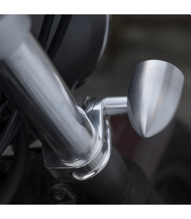 Support Clignotants avant pour fourches de 41 mm avec finition Silver - cafetwin
