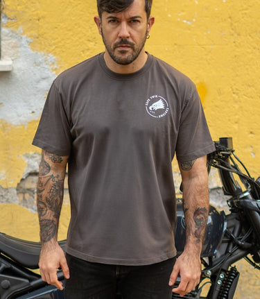 T-Shirt Cafe Twin Customs Grigia - cafetwin