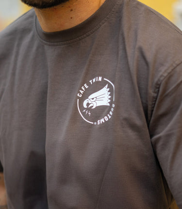 T-Shirt Cafe Twin Customs Grigia - cafetwin