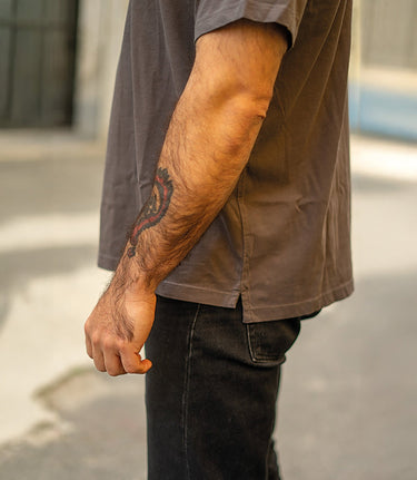 T-Shirt Cafe Twin Customs Grigia - cafetwin