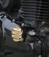 Oil Cap 'Ribbed' Gold Engine for Honda CB350 / GB350 - cafetwin