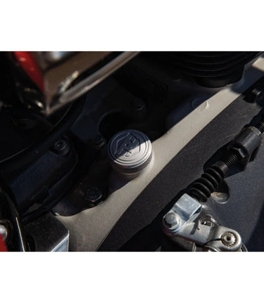 Oil Cap Engine Silver for Royal Enfield - cafetwin