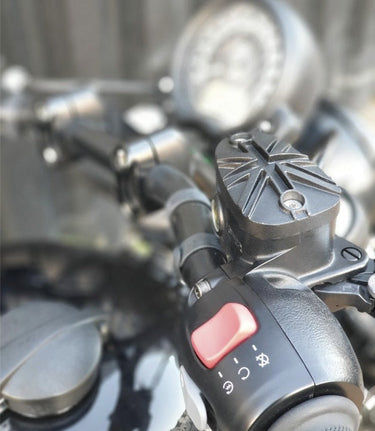 Bouchon Réservoir d’huile pour Triumph "Union Jack" Noir - cafetwin