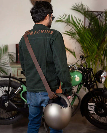 Brown Helmet Carrier Strap Trip Machine - cafetwin