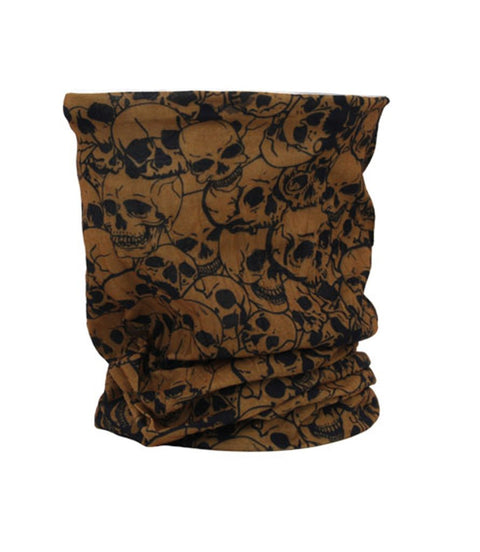 Tunnel Scaldacollo Coolmax Marrone con Teschi - cafetwin