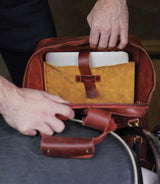 Zaino Moto Eastwood in pelle Cherry Red Trip Machine - cafetwin