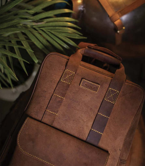 Zaino Moto Eastwood in pelle Marrone Trip Machine - cafetwin