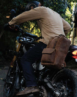 Zaino Moto Eastwood in pelle Marrone Trip Machine - cafetwin